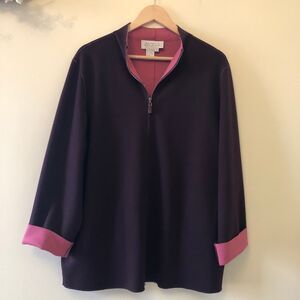 Elana Cardigan Full Zip Sweater Purple Size 12